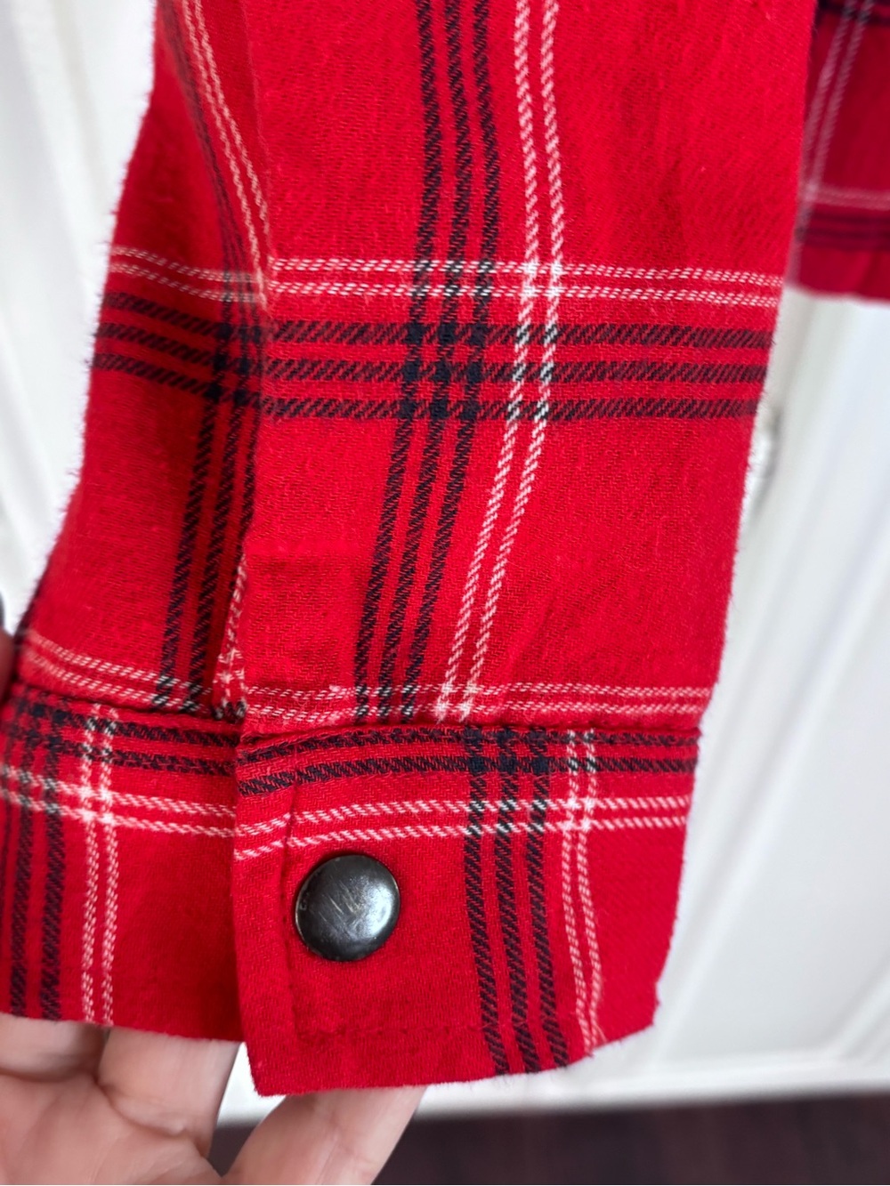 Lucky Brand Women’s Red Plaid Sherpa-Lined Jean Jacket sz S - Picture 5 of 9